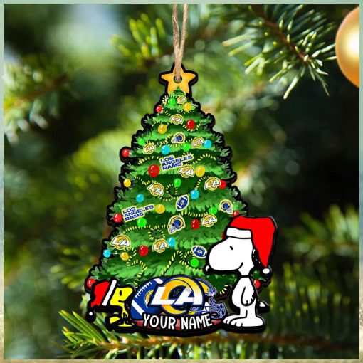 Los Angeles Rams Personalized Your Name Snoopy And Peanut Ornament Christmas Gifts For NFL Fans SP161023147ID03