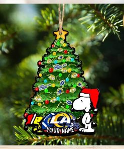 Los Angeles Rams Personalized Your Name Snoopy And Peanut Ornament Christmas Gifts For NFL Fans SP161023147ID03