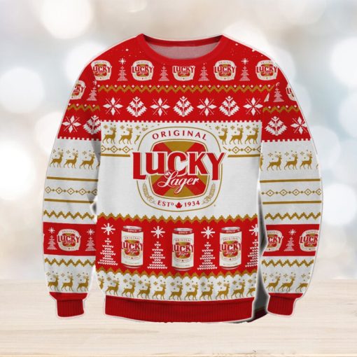 Lucky Lager Ugly Christmas Holiday Sweater