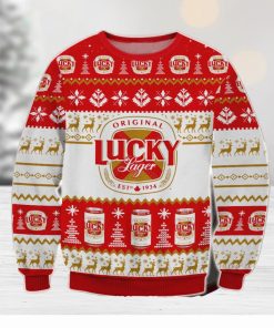 Lucky Lager Ugly Christmas Holiday Sweater