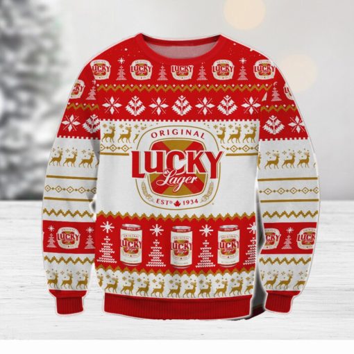 Lucky Lager Ugly Christmas Holiday Sweater