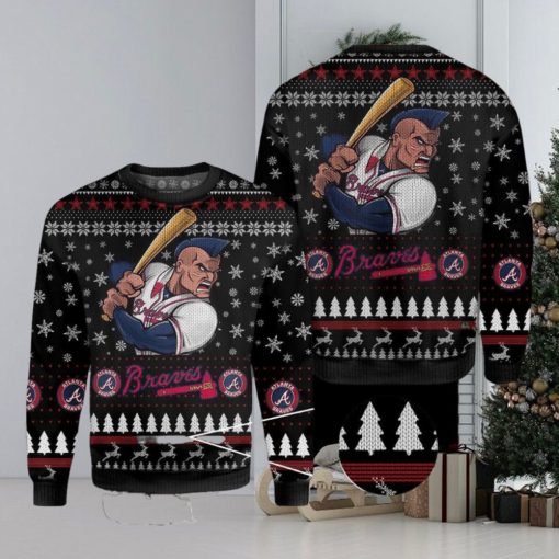 MLB Atlanta braves World Series Champions Christmas Snowsuit Knitted 3D Sweater For Thanksgiving