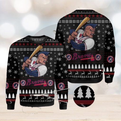 MLB Atlanta braves World Series Champions Christmas Snowsuit Knitted 3D Sweater For Thanksgiving