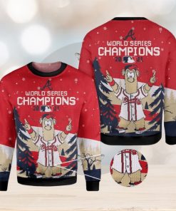 MLB Atlanta braves World Series Champions December Knitted 3D Sweater For Xmas