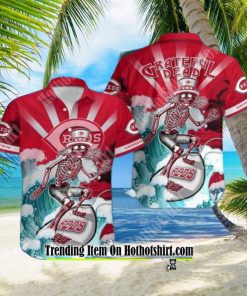 MLB CINCINNATI REDS FUNNY SURFING GRATEFUL DEAD SUMMER VACATION GIFT HAWAIIAN SHIRT