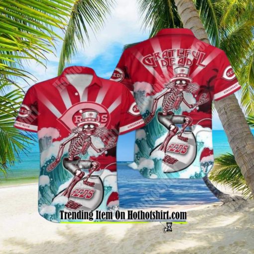 MLB CINCINNATI REDS FUNNY SURFING GRATEFUL DEAD SUMMER VACATION GIFT HAWAIIAN SHIRT