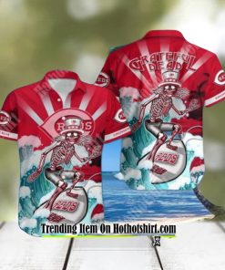 MLB CINCINNATI REDS FUNNY SURFING GRATEFUL DEAD SUMMER VACATION GIFT HAWAIIAN SHIRT