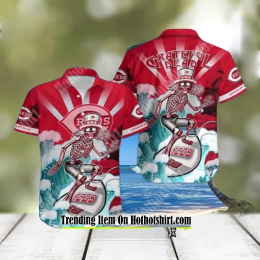 MLB CINCINNATI REDS FUNNY SURFING GRATEFUL DEAD SUMMER VACATION GIFT HAWAIIAN SHIRT