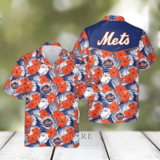 MLB New York Mets Hawaiian Shirt Aloha Shirt Hibiscus Flowers Pattern Beach Gift For Him