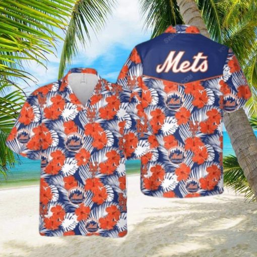 MLB New York Mets Hawaiian Shirt Aloha Shirt Hibiscus Flowers Pattern Beach Gift For Him