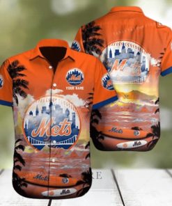 MLB New York Mets Hawaiian Shirt Custom Name Beach Gift For Dad