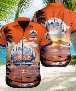 MLB New York Mets Hawaiian Shirt Custom Name Beach Gift For Dad