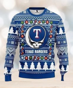 MLB Texas Rangers Ugly Christmas Sweater The Intelligence Of The Skull Unisex Sweater