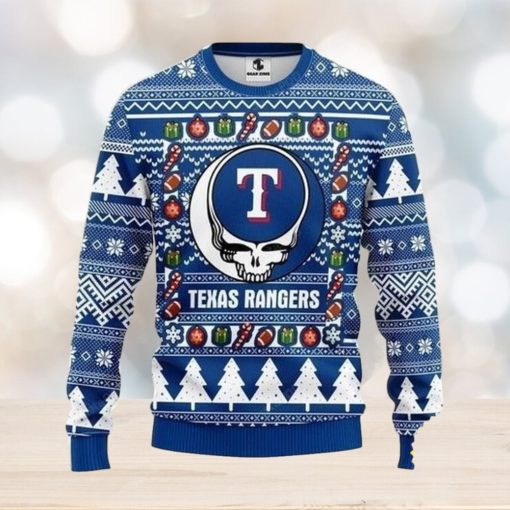 MLB Texas Rangers Ugly Christmas Sweater The Intelligence Of The Skull Unisex Sweater