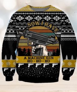 Machine Gun Christmas Snowshoe Knitted 3D Sweater For Thanksgiving