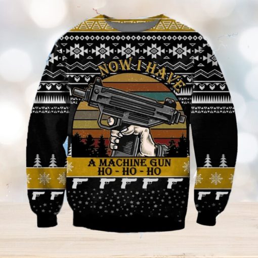 Machine Gun Christmas Snowshoe Knitted 3D Sweater For Thanksgiving