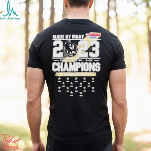 Made By Many 2023 Australian Football League Champions Collingwood Magpies T Shirt