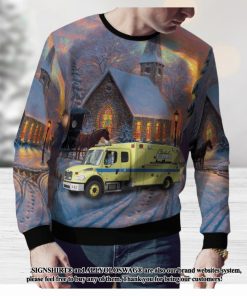 Mail Car Ohio Cleveland EMS For Christmas Gifts Ugly Christmas Sweater