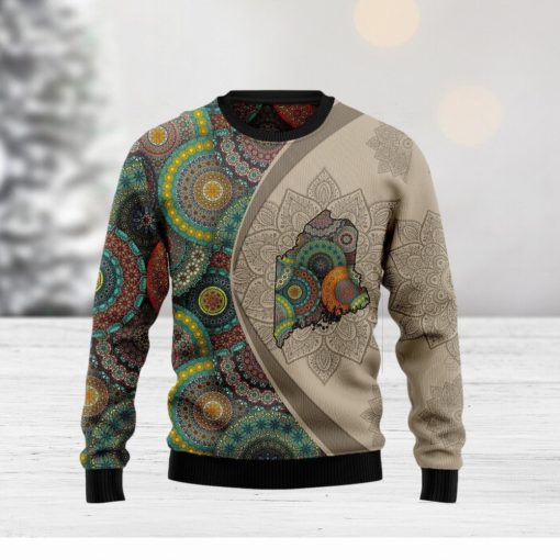 Maine Mandala Christmas For Christmas Gifts Ugly Christmas Wool Knitted Sweater