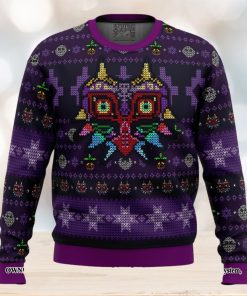 Majoras Mask Seamless Pattern Legend of Zelda For Christmas Gifts Christmas Ugly Wool Knitted Sweater