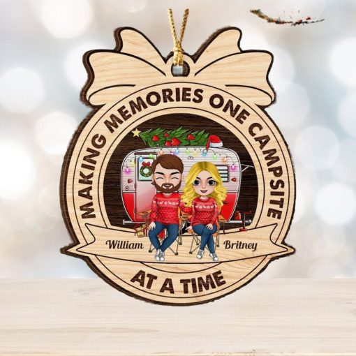 Making Memories One Campsite, Personalized Wood Ornament, Gifts For Couple