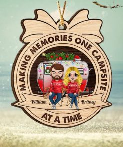 Making Memories One Campsite, Personalized Wood Ornament, Gifts For Couple