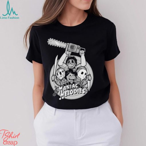 Maniac Melodies Horror Movie Mashup T Shirt