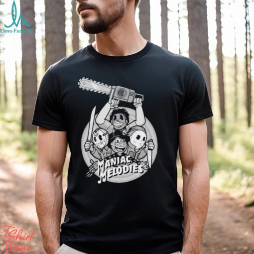 Maniac Melodies Horror Movie Mashup T Shirt