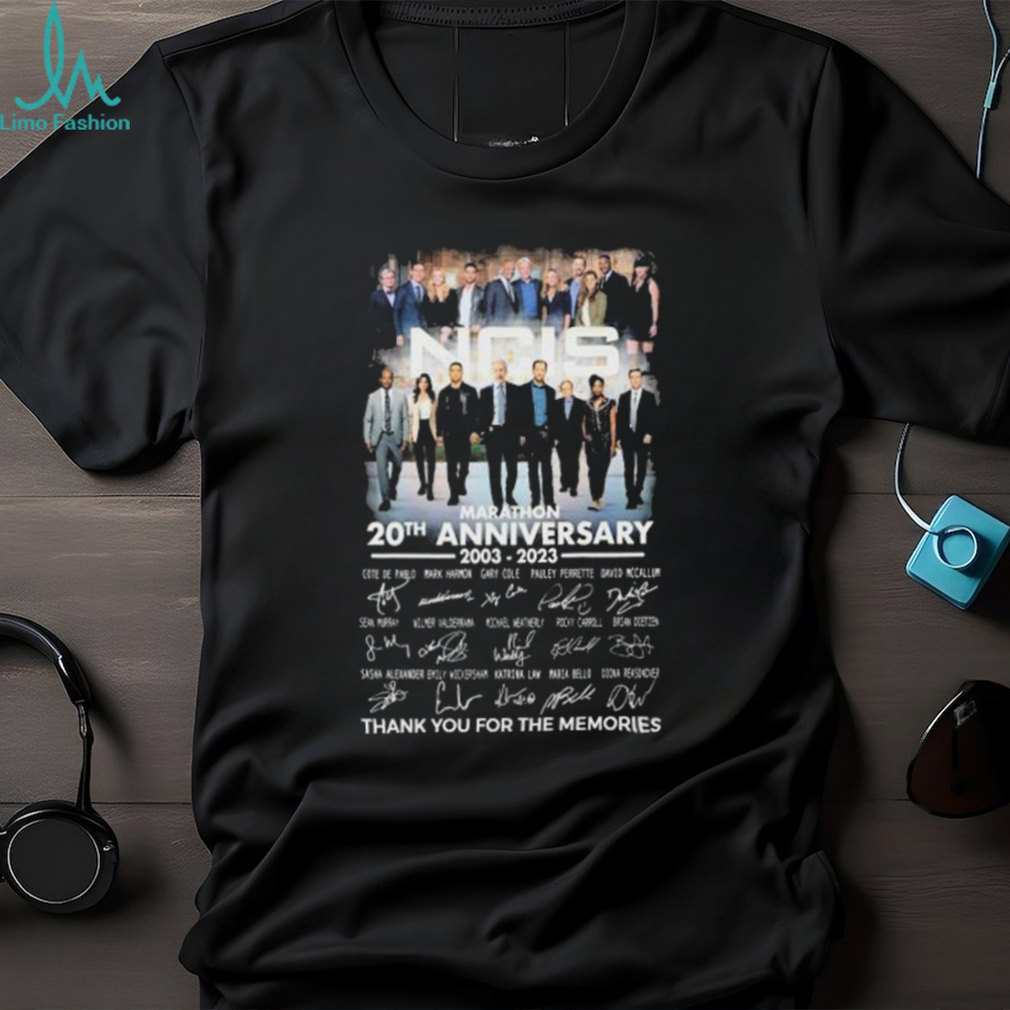 Marathon NCIS 20th anniversary 2003 2023 thank you for the memories signatures shirt Marathon NCIS 20th anniversary 2003 2023 thank you for the memories signatures shirt