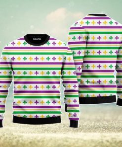 Mardi Gras Striped Seamless Christmas Unisex Ugly Sweater