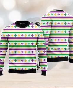 Mardi Gras Striped Seamless Christmas Unisex Ugly Sweater