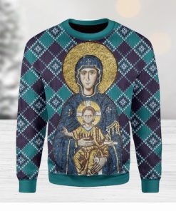 Maria And Jesus In Eastern Orthodox Christmas Ugly Christmas Sweater