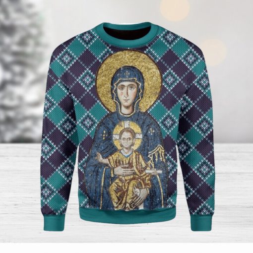 Maria And Jesus In Eastern Orthodox Christmas Ugly Christmas Sweater