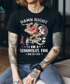 Mascot damn right I am a florida state seminoles fan win or lose 2023 shirt, hoodie, sweater, long sleeve and tank top Mascot damn right I am a florida state seminoles fan win or lose 2023 shirt