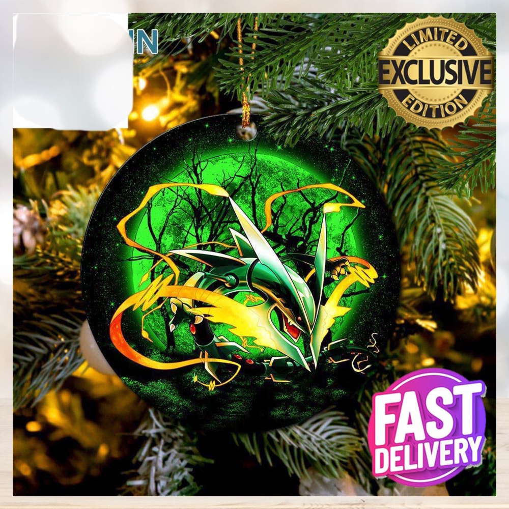 Mega X Rayquaza Moonlight Pokemon 2023 Holiday Christmas Decorations Ornament Mega X Rayquaza Moonlight Pokemon 2023 Holiday Christmas Decorations Ornament