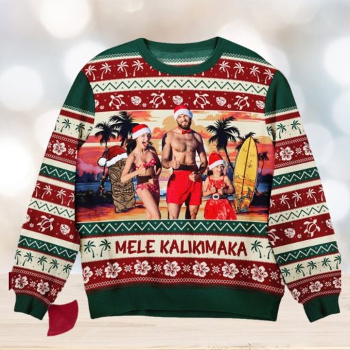 Mele Kalikimaka   Personalized Photo Ugly Sweater