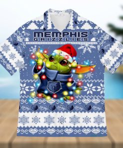 Memphis Grizzlies Baby Yoda Star Wars Christmas Hawaiian Shirt