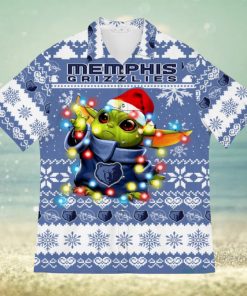 Memphis Grizzlies Baby Yoda Star Wars Christmas Hawaiian Shirt