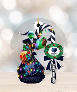 Memphis Grizzlies NBA Grinch Candy Cane Personalized Xmas Gifts Christmas Tree Decorations Ornament