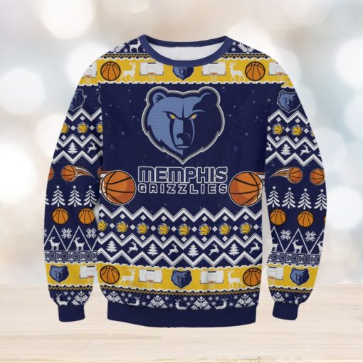 Memphis Grizzlies Ugly Xmas Wool Knitted Sweater