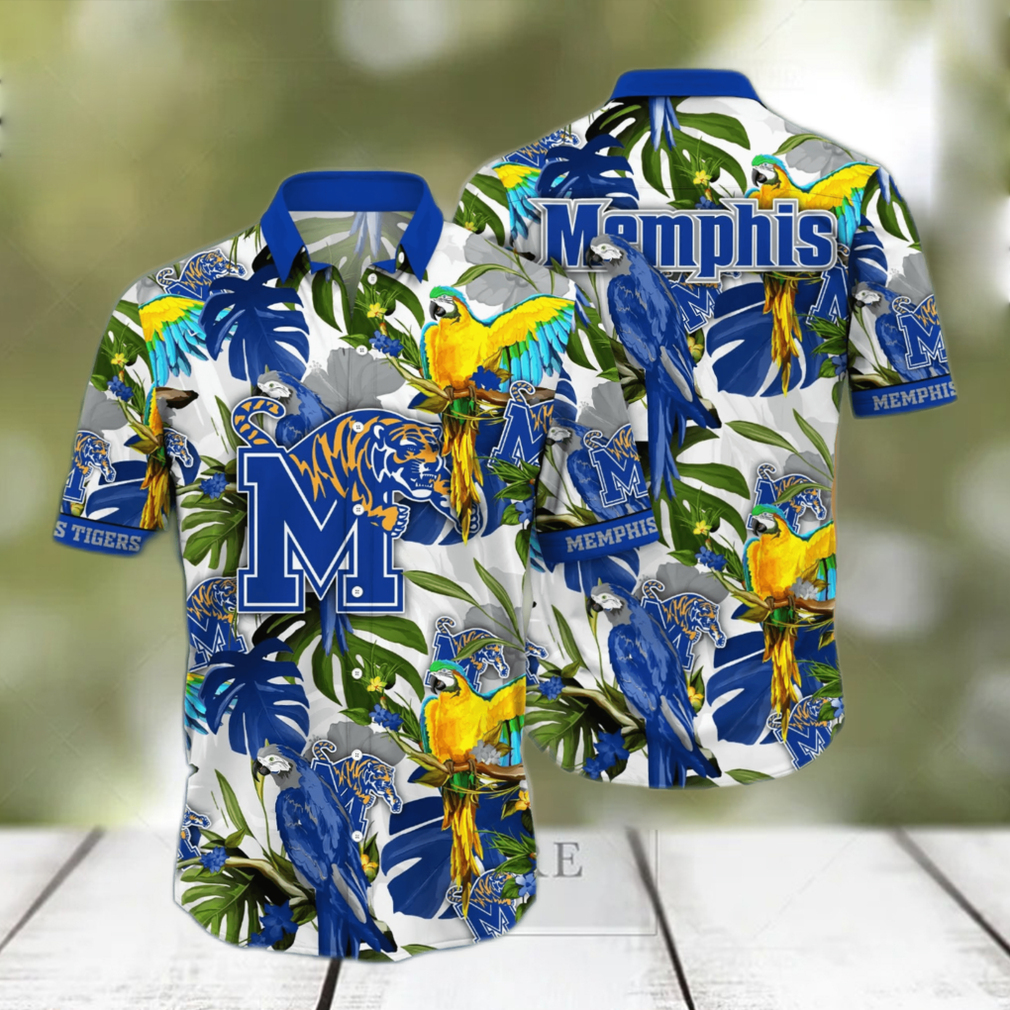 Ncaa Memphis Tigers Blue Gray Start Trendy Hawaiian Shirt Aloha Shirt -  Trendy Aloha