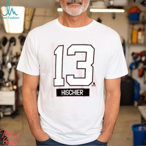 Men’s New Jersey Devils Nico Hischier adidas Red Fresh Name & Number T Shirt