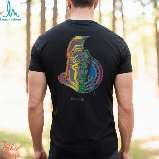 Men’s Ottawa Senators Reebok Gray Rainbow Pride T Shirt