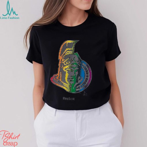 Men’s Ottawa Senators Reebok Gray Rainbow Pride T Shirt