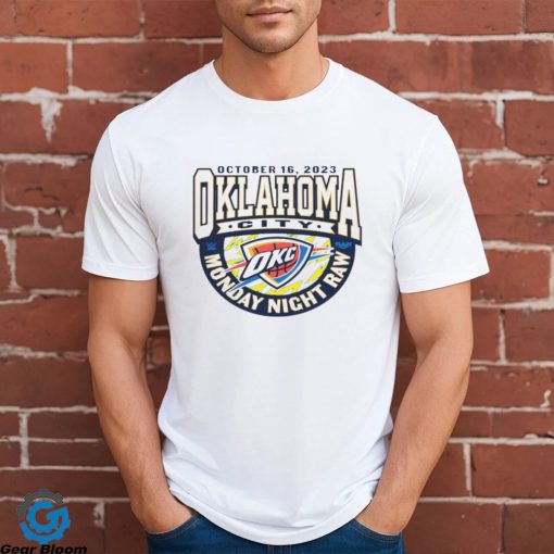 Men’s sportiqe blue monday night raw x oklahoma city thunder tri blend shirt