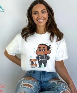 Mercedes AMG F1 Driver Lewis Hamilton And His Dog Roscoe In The Style Of Crayon Shin Chan Unisex T shirt