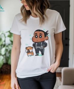 Mercedes AMG F1 Driver Lewis Hamilton And His Dog Roscoe In The Style Of Crayon Shin Chan Unisex T shirt
