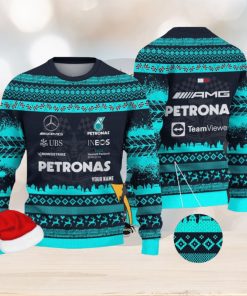 Mercedes AMG PETRONAS F1 Team Custom Name Ugly Sweater Gift For Christmas