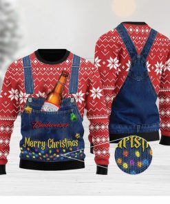 Merry Budweiser Knitted 3D Sweater Gift For Xmas