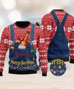 Merry Budweiser Knitted 3D Sweater Gift For Xmas